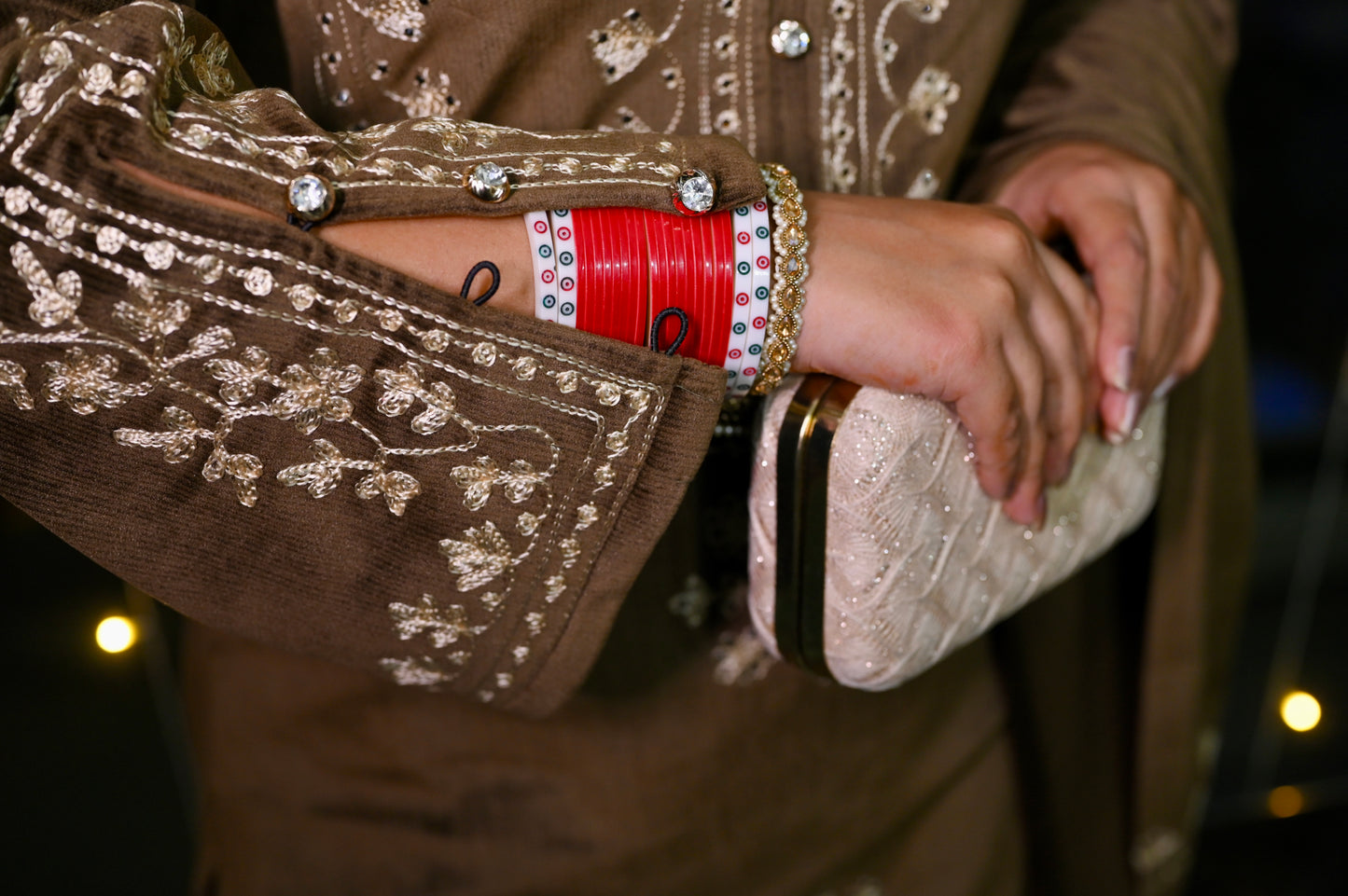 Brown Pakistani Velvet Suit