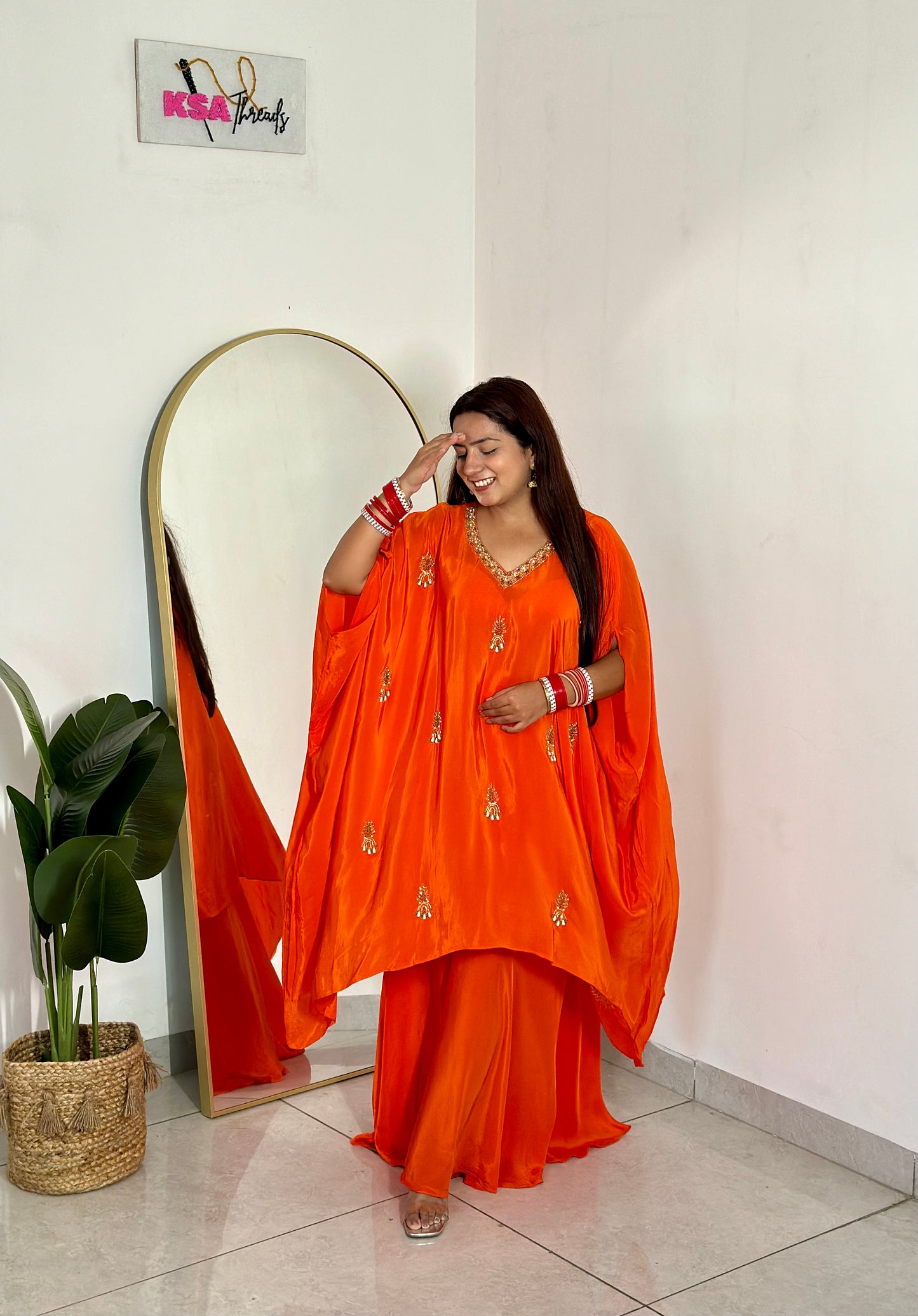 Hand Embroidered Kaftan Set