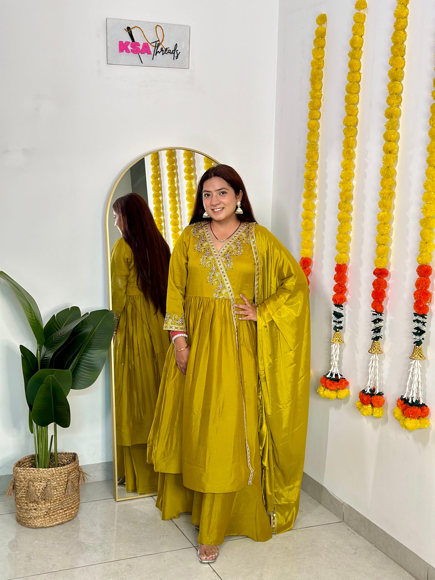 Angrakha Suit w/ Dupatta