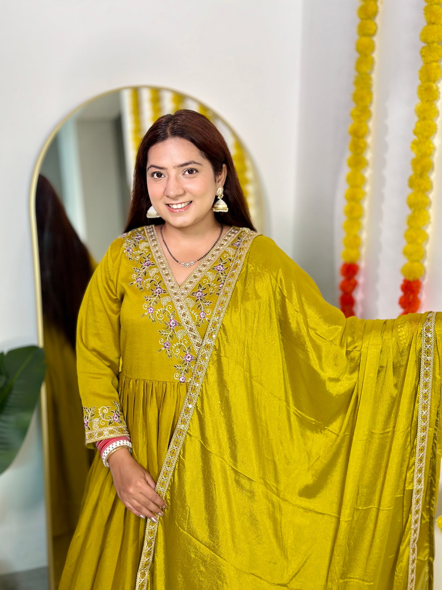 Angrakha Suit w/ Dupatta